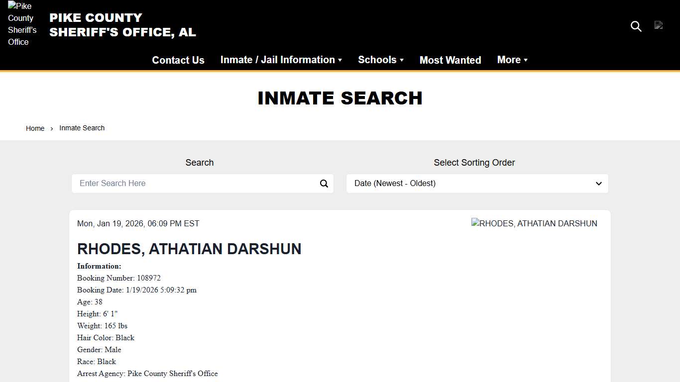 Inmate Search | Pike County Sheriff’s Office (AL)