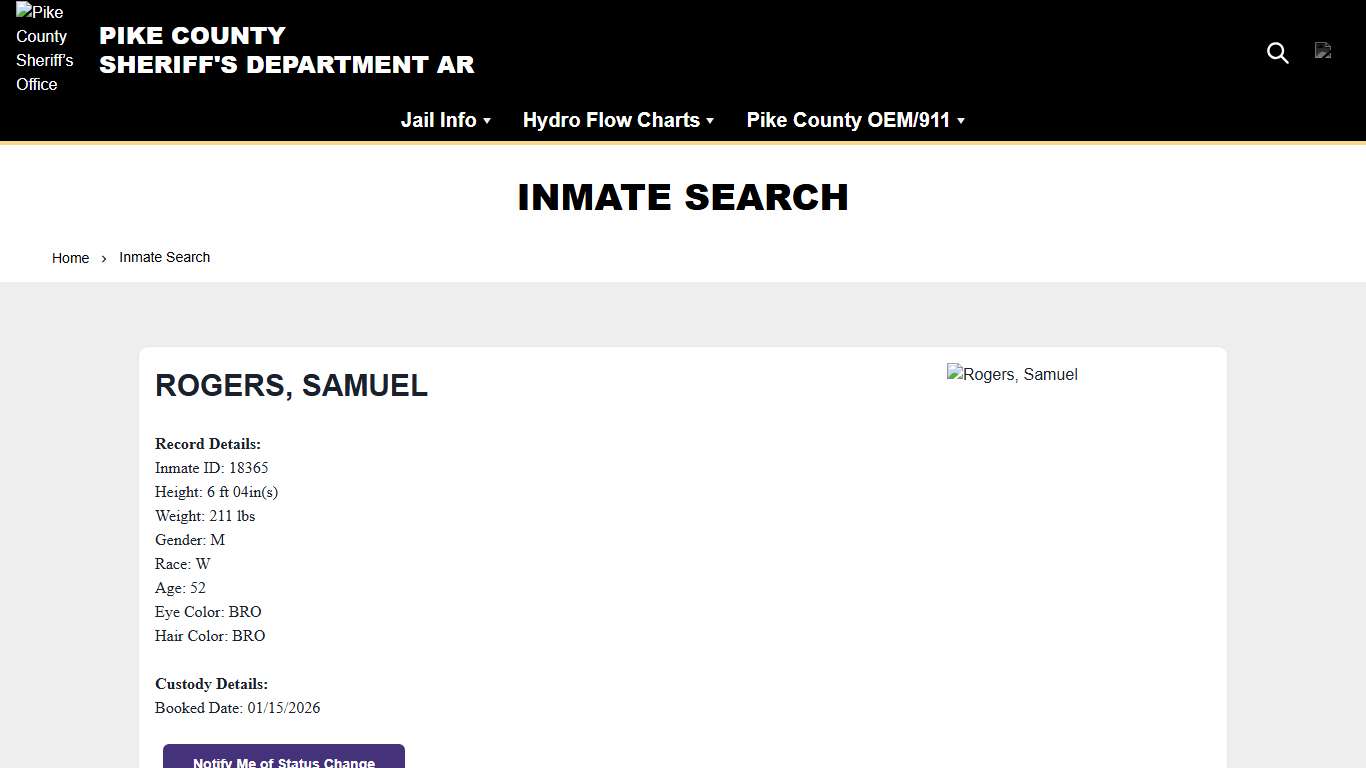 Inmate Search | Pike County Sheriff’s Office (AR)