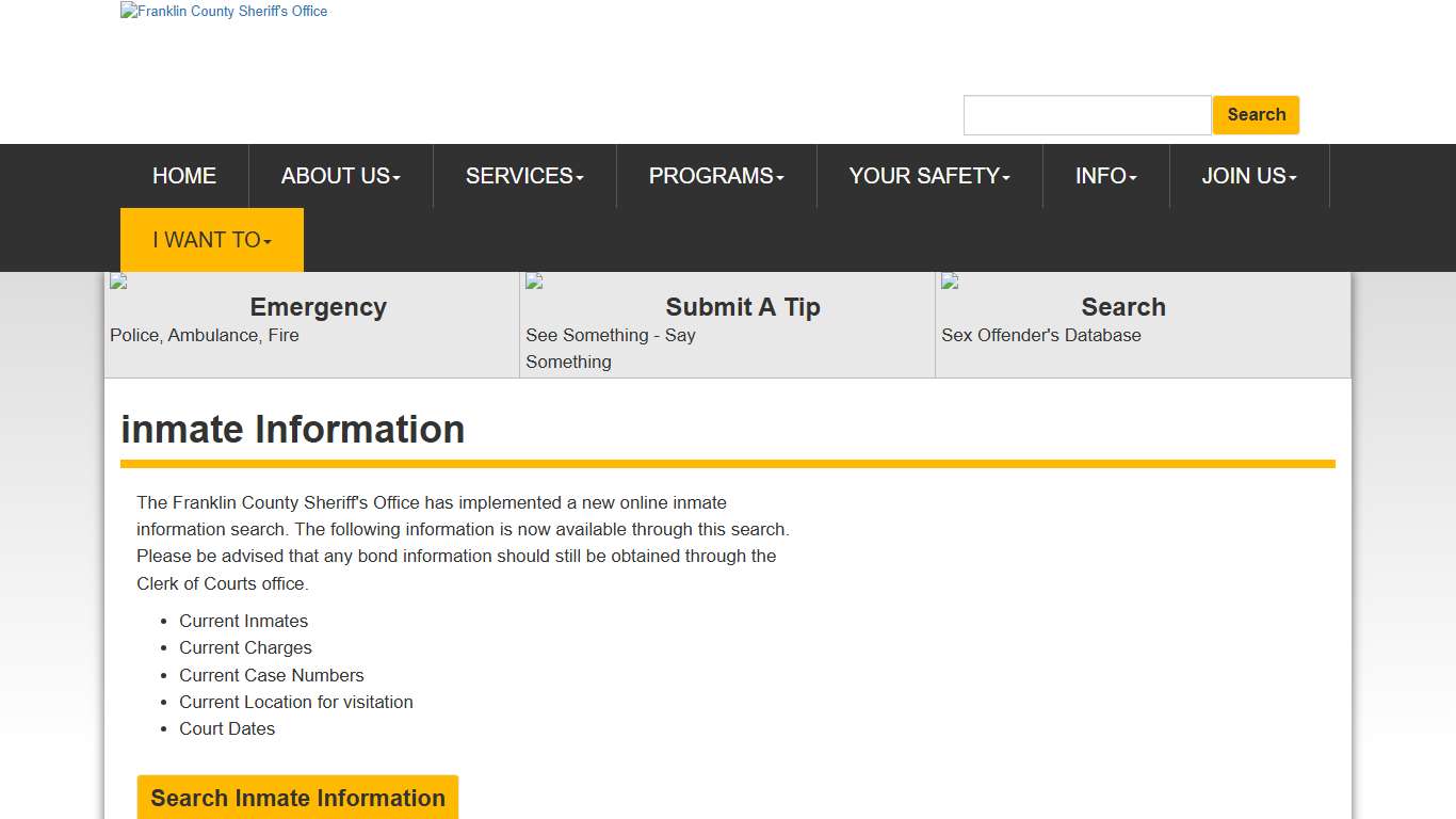 Franklin County Sheriff - Inmate Information